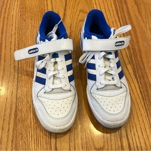 Great Condition Women's Adidas Sneakers- White and Blue, Size Women's 8, Men's 6